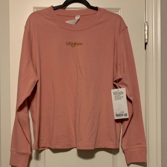 Lululemon Athletica Pink Tide Relaxed Fit LS Lunar New Year Tee. Sz 10, NWT - Picture 1 of 7